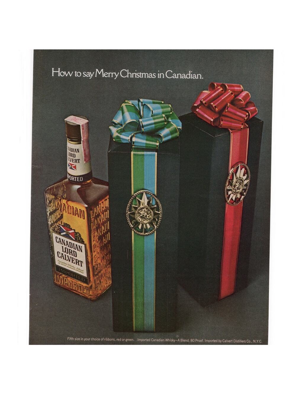 Canadian Lord Calvert Whisky Magazine Advertisement Vintage Color 1968 Christmas